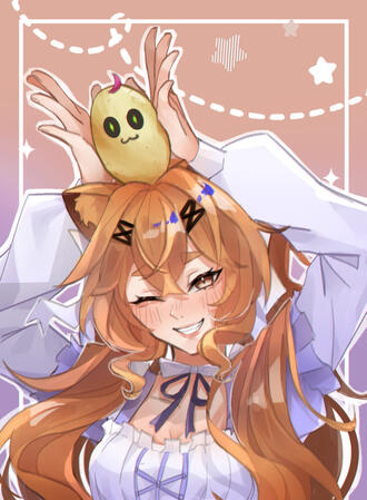 Vi with Potato Sempai (representative of chat)